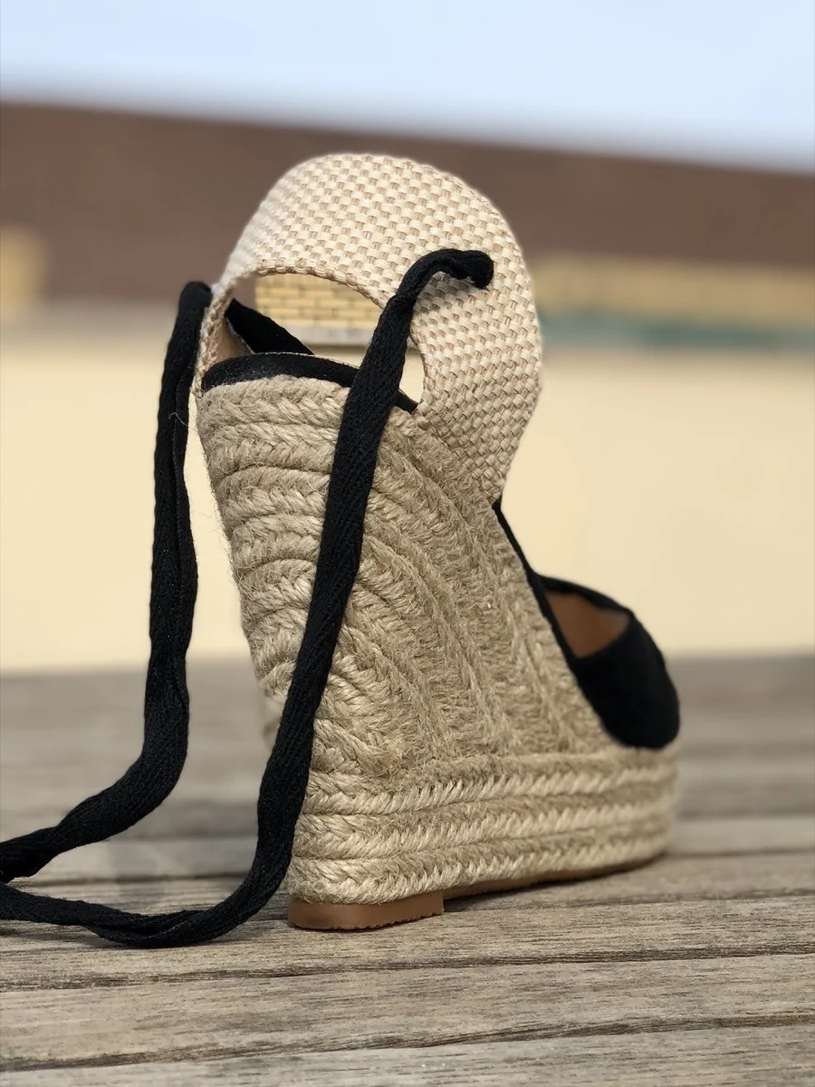 Sandalias con Cuña Galatina Maxi Noir