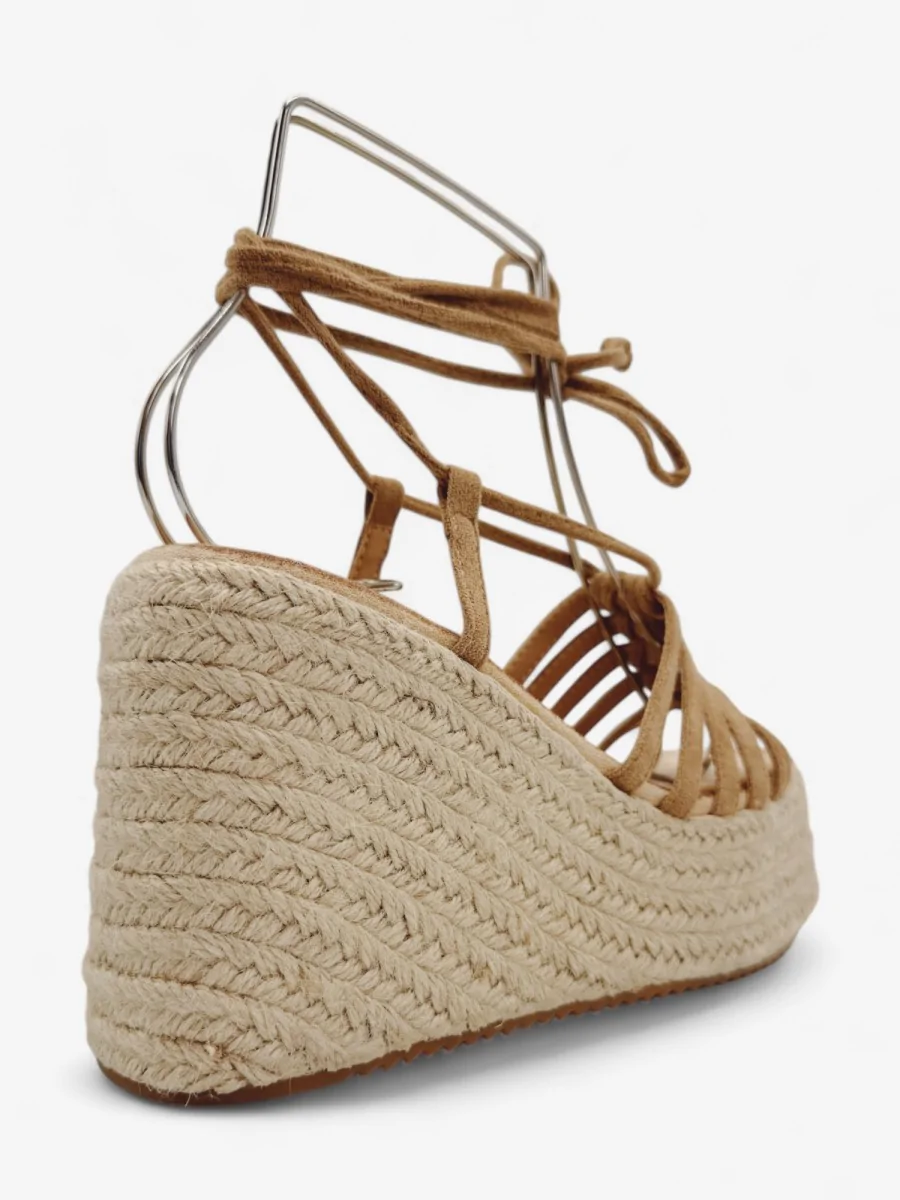 Sandalias con Tiras Atadas a la Pierna Nora Khaki