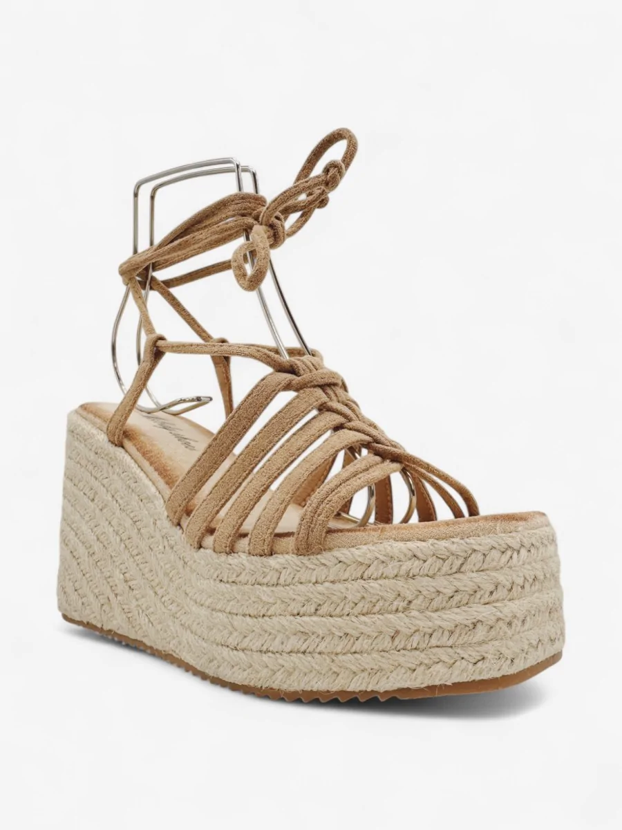 Sandalias con Tiras Atadas a la Pierna Nora Khaki