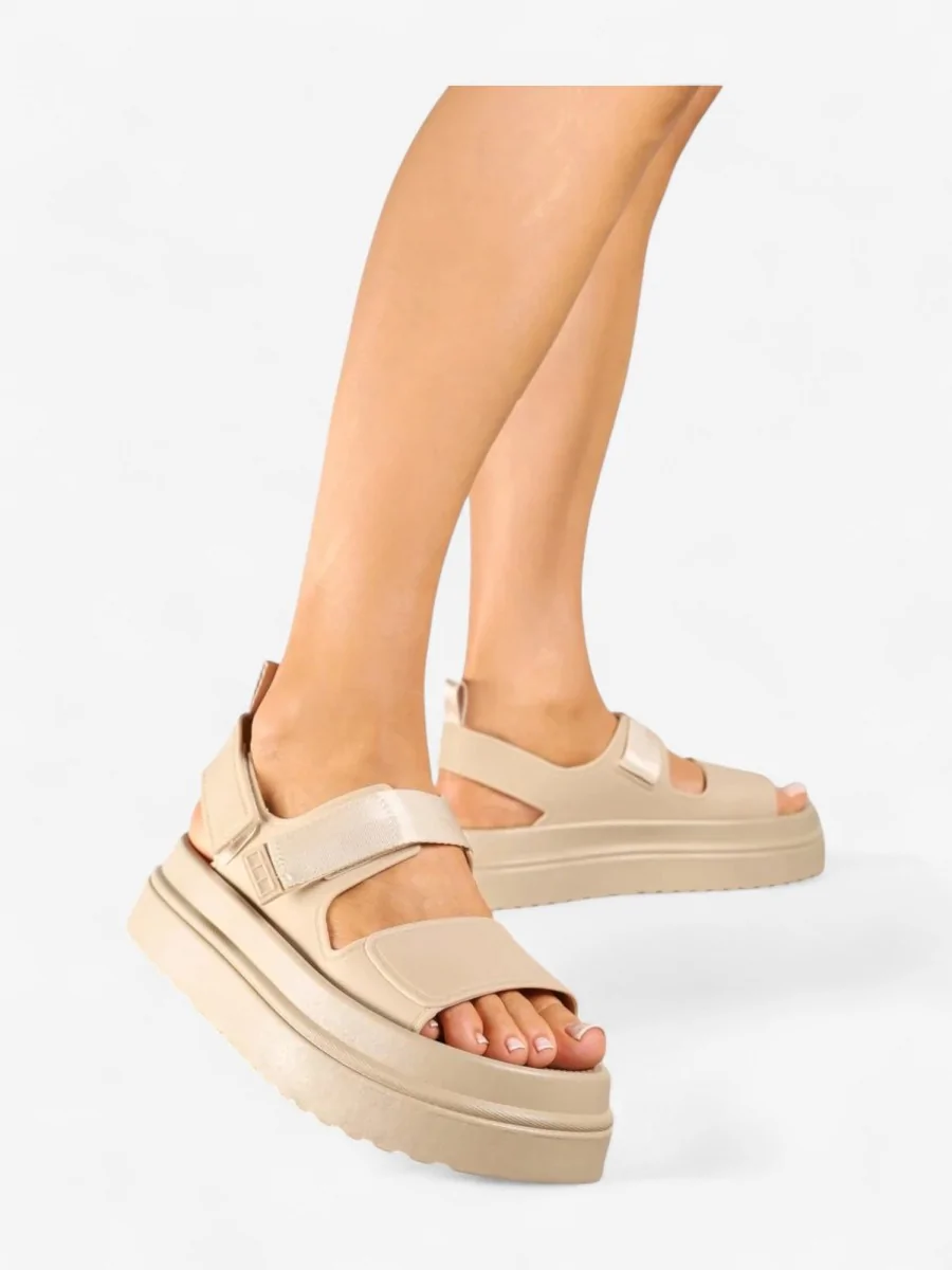Sandalias Confort con Velcro Nevea Beige