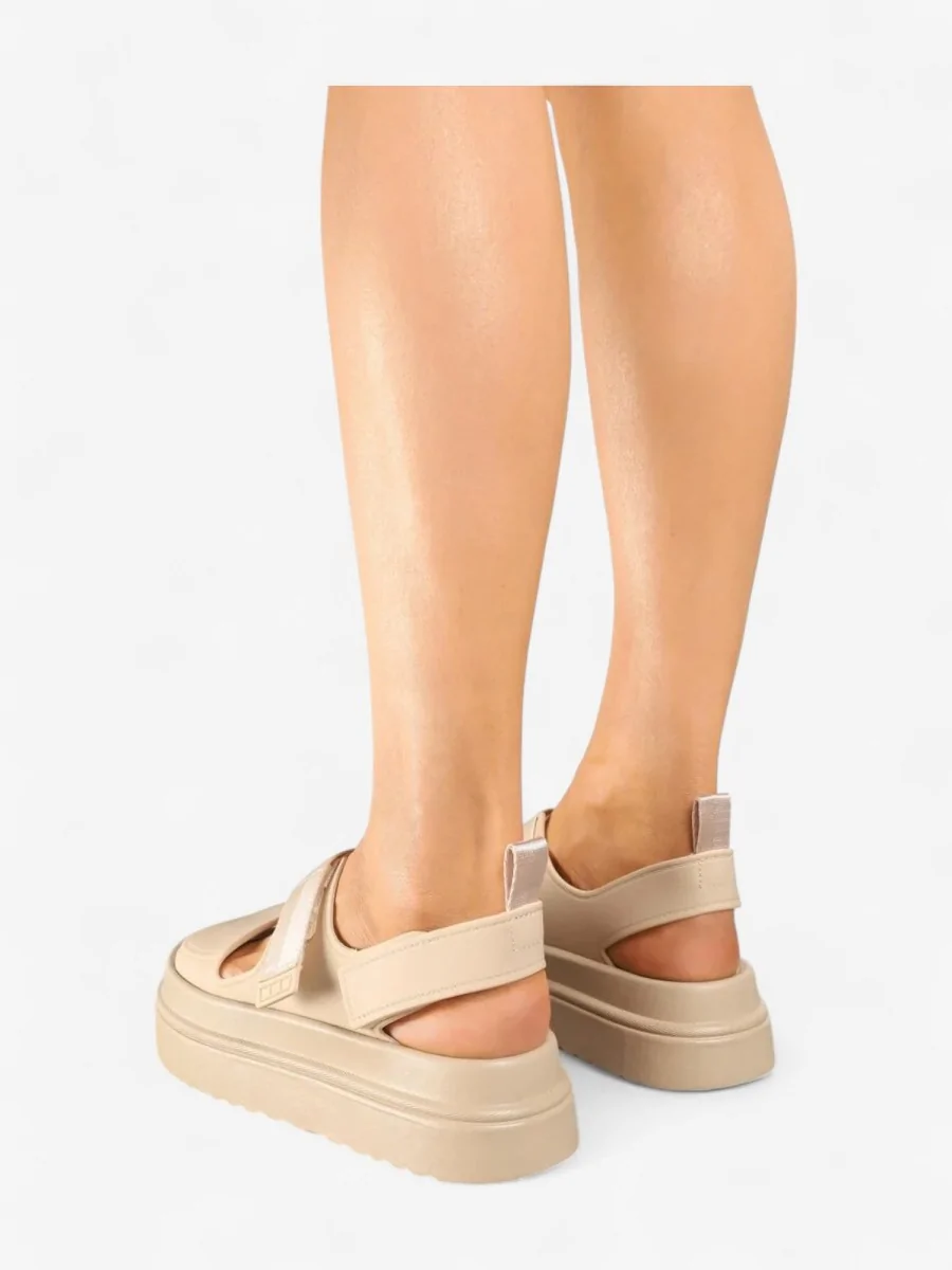 Sandalias Confort con Velcro Nevea Beige