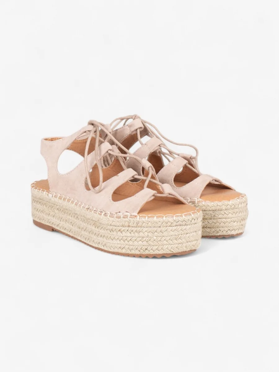 Sandalias con Cordones y Plataforma Maleo Beige