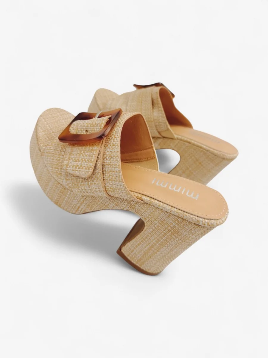 Sandalias con Tacón Alto Pula  Beige