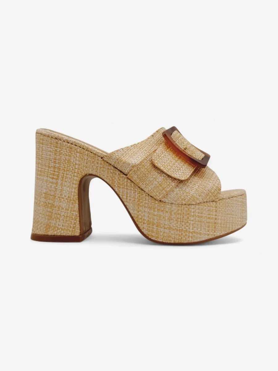 Sandalias con Tacón Alto Pula  Beige