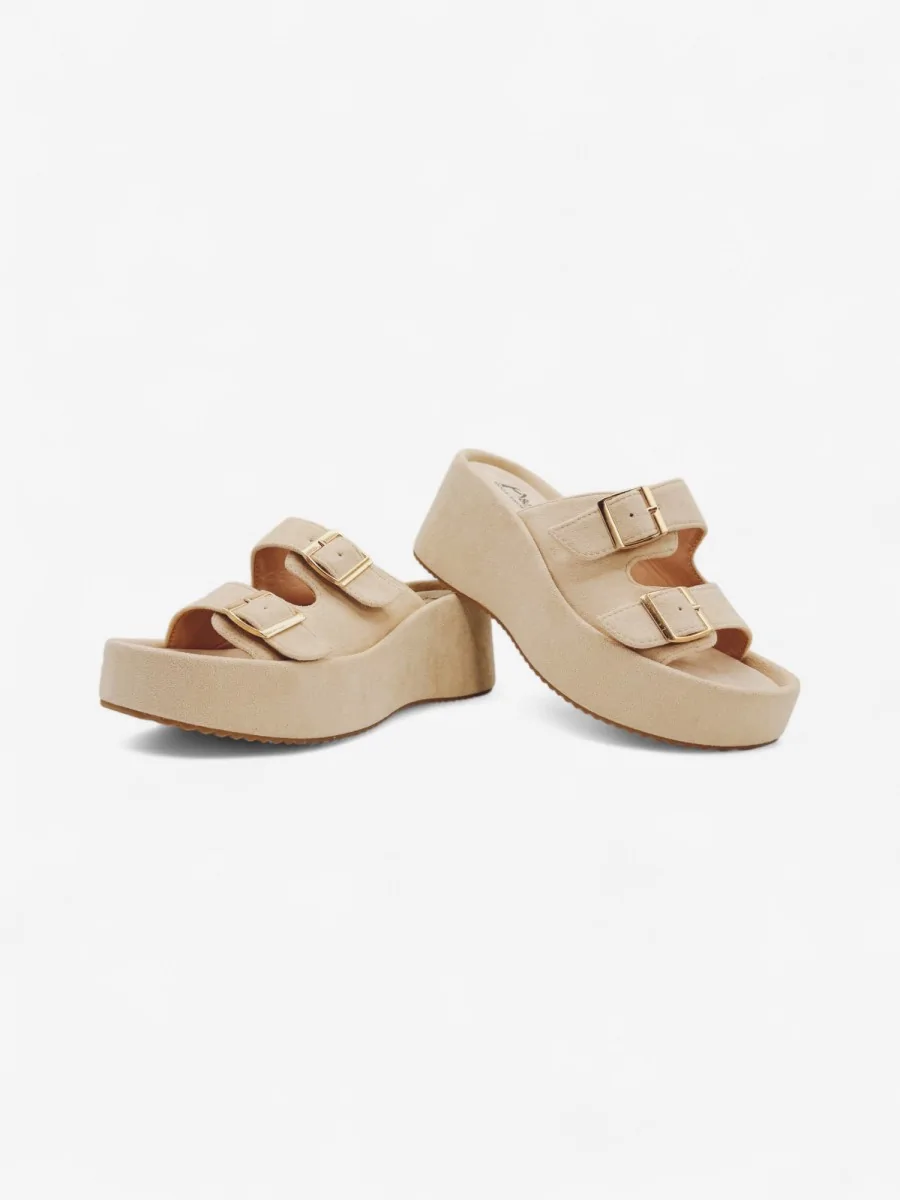 Sandalias Con Plataforma y Hebilla Vicari Beige