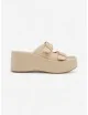 Sandalias Con Plataforma y Hebilla Vicari Beige