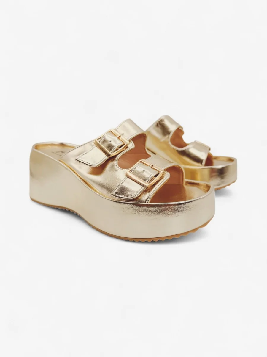 Sandalias Con Plataforma y Hebilla Vicari Gold