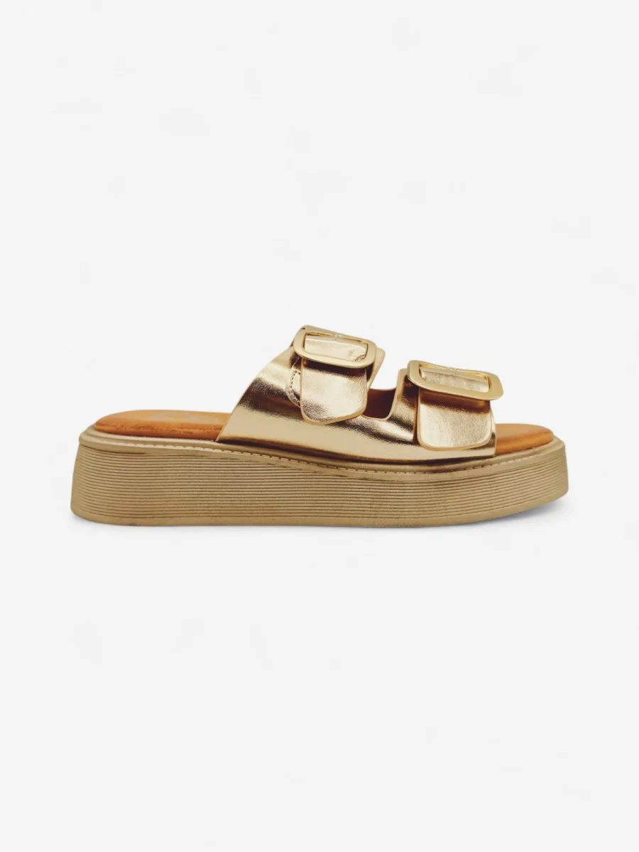 Sandalias con Plataforma y Hebillas Doradas Prizzi Gold