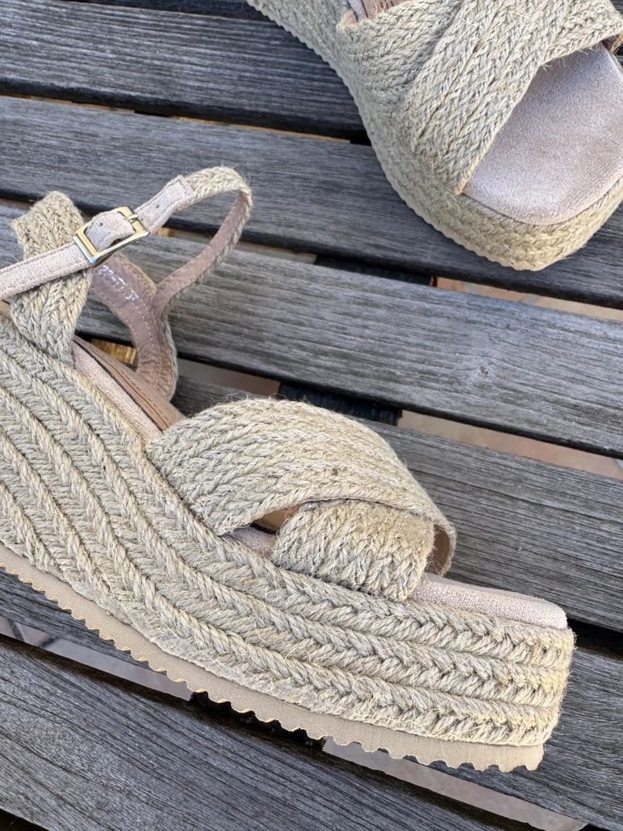 Sandalias con Plataforma Gares Beige
