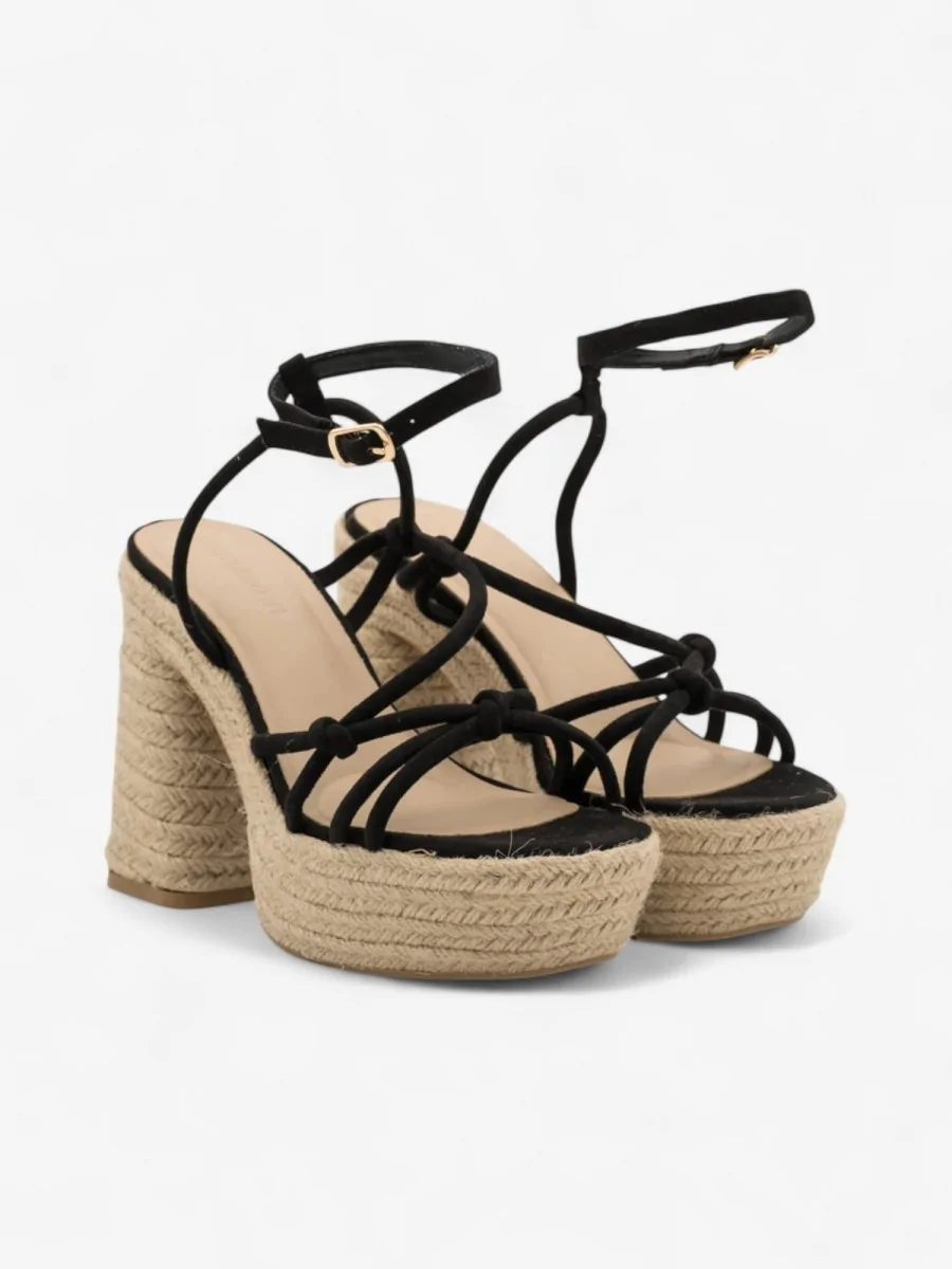 Sandalia Tacón Plataforma Yute Dozza Noir