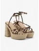 Sandalia Tacón Plataforma Yute Dozza Animal Print