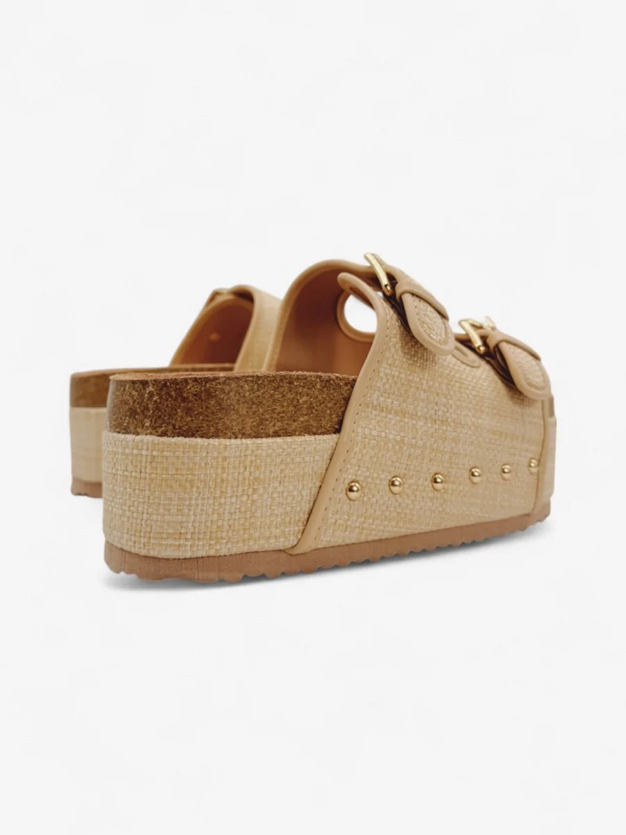 Sandalias con Plataforma y Detalles Dorados Valmir Beige