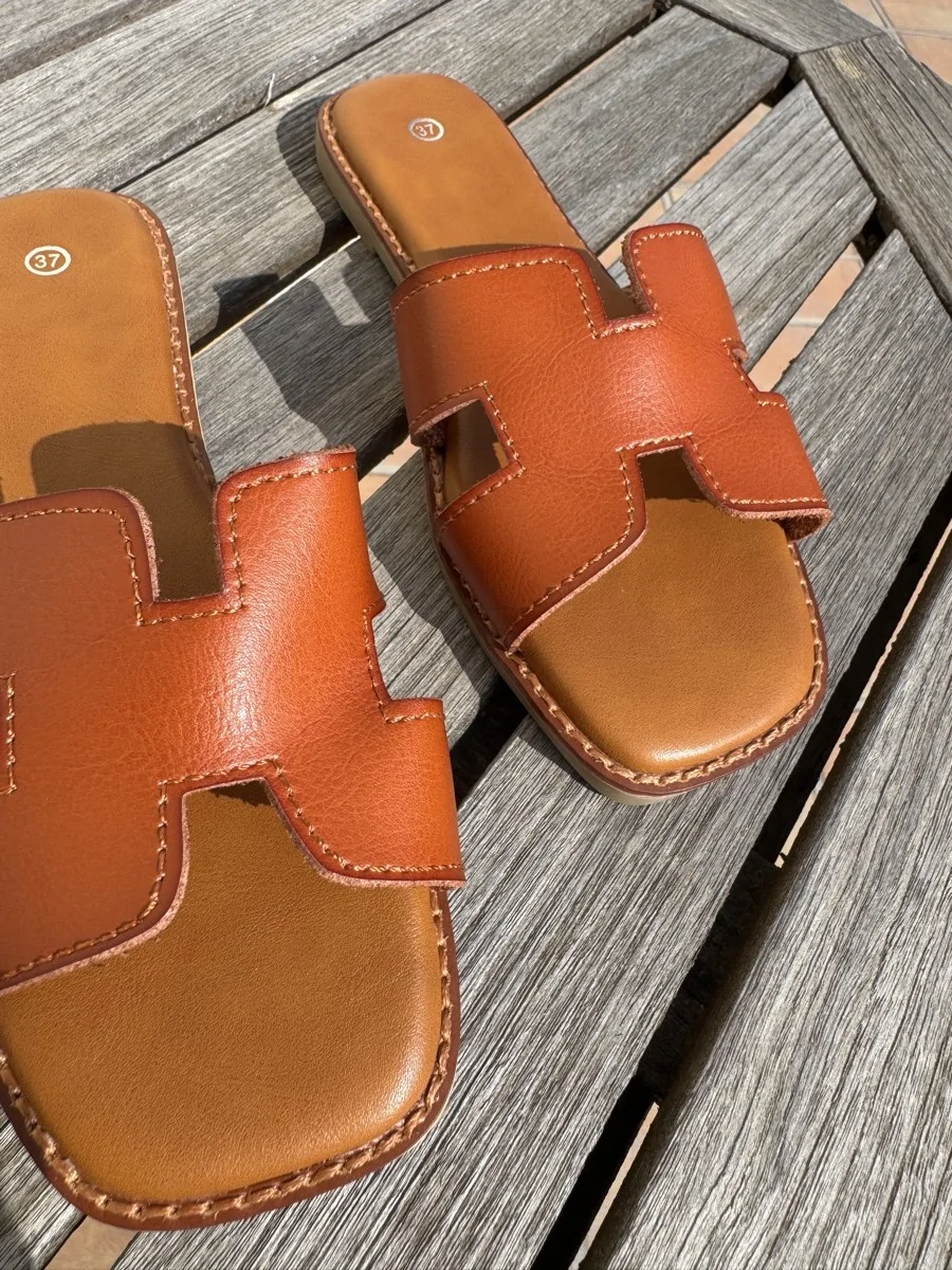 Sandalias Planas Pala Ache Camel