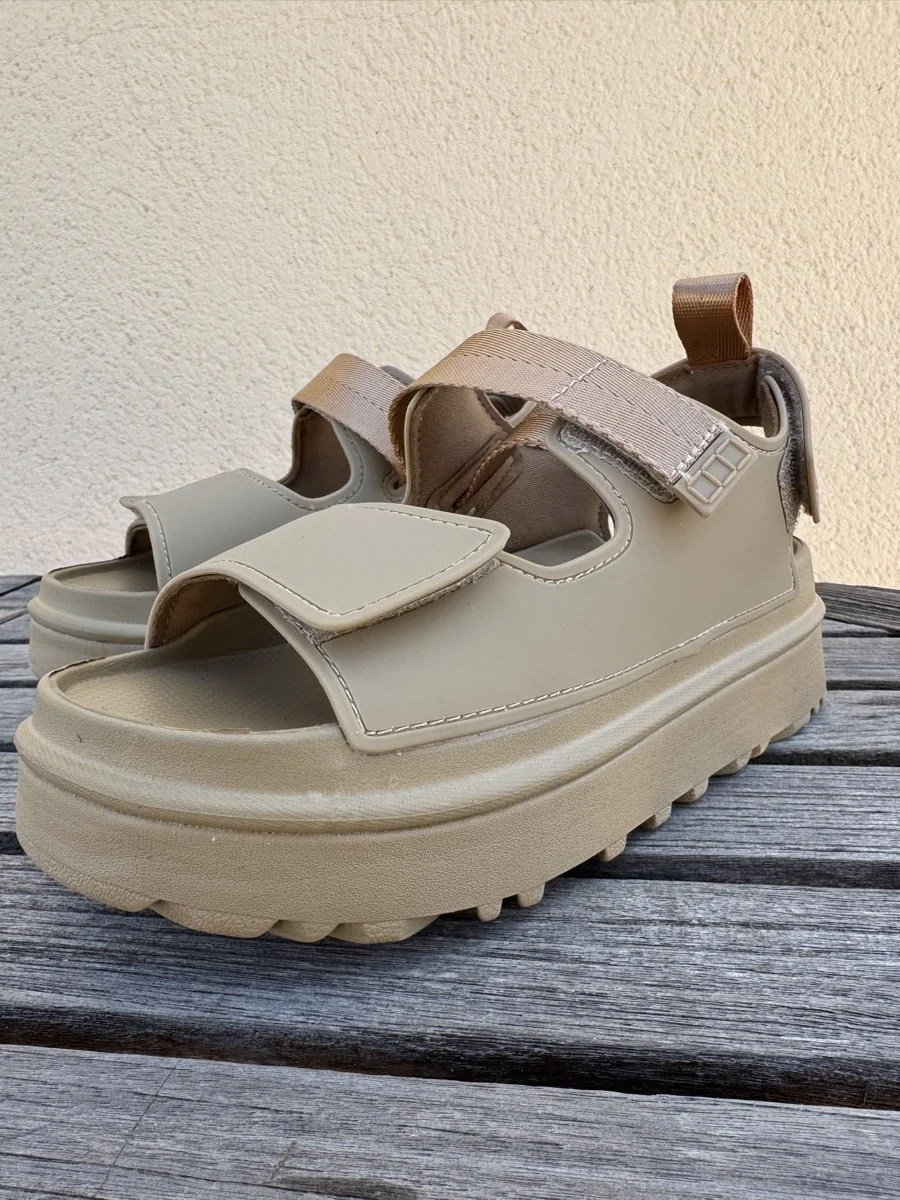 Sandalias con Plataforma y velcro Nevea Khaki