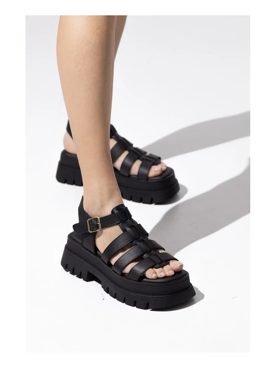 Sandalias con Tiras y Plataforma Maratta Noir