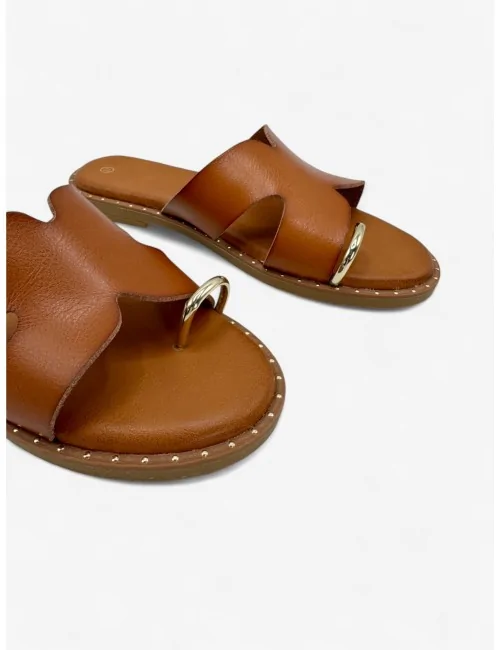 Sandalias Planas con anillo...