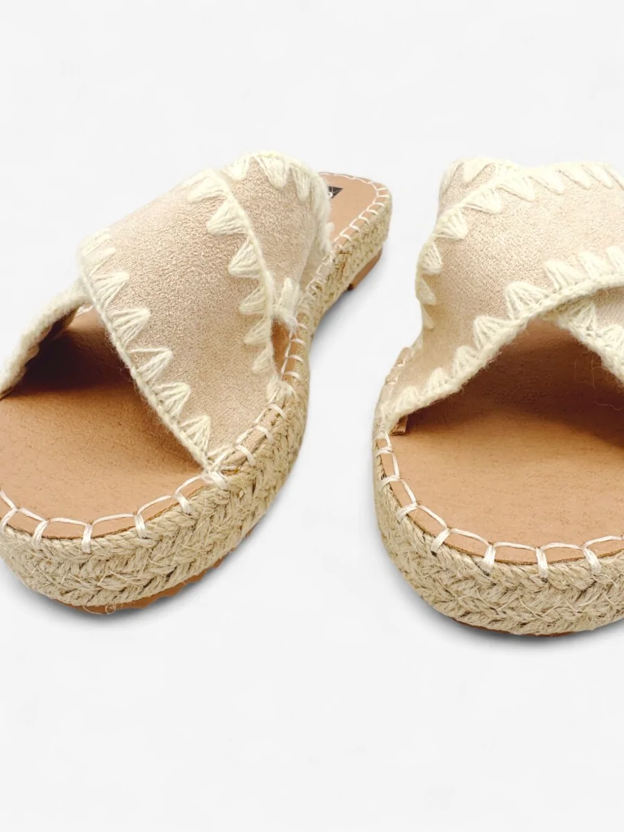 Sandalias con Plataforma de Esparto Caselli Beige