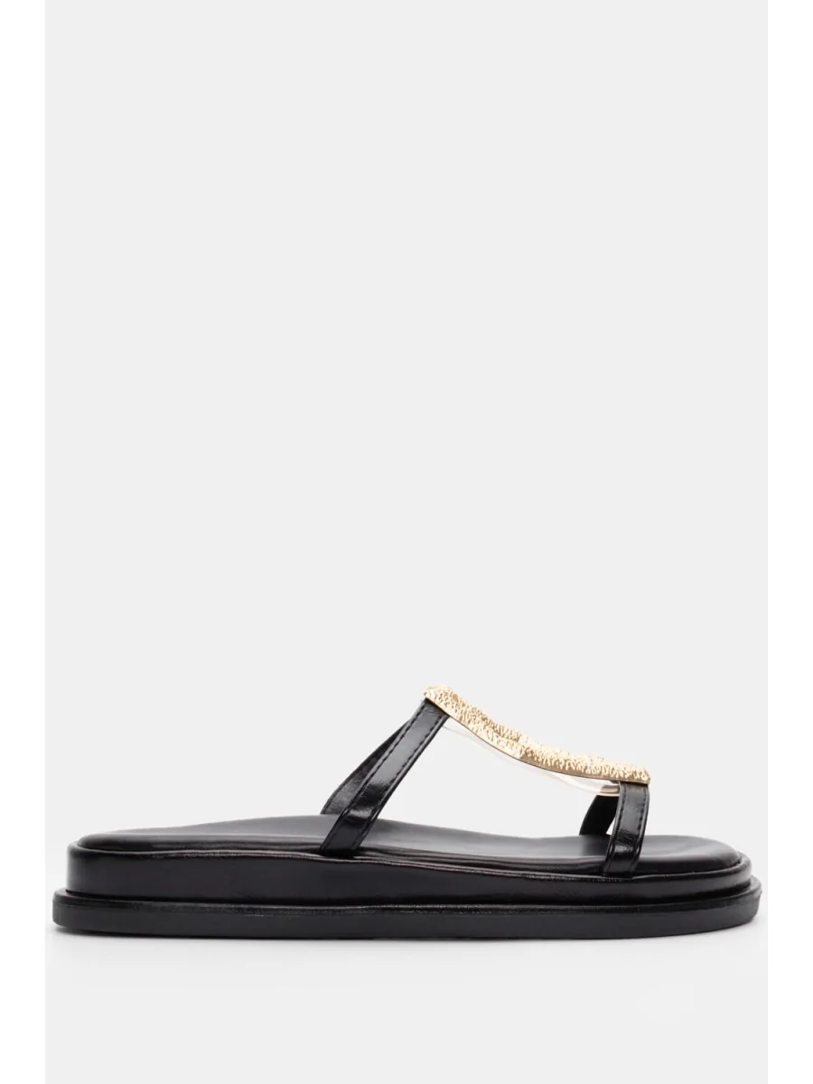Sandalias con Detalle Dorado Pergusa Noir