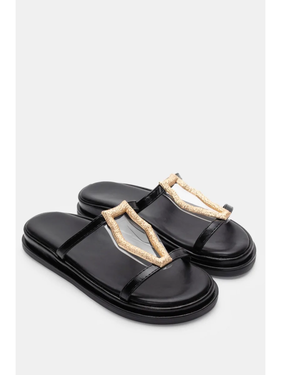 Sandalias con Detalle Dorado Pergusa Noir