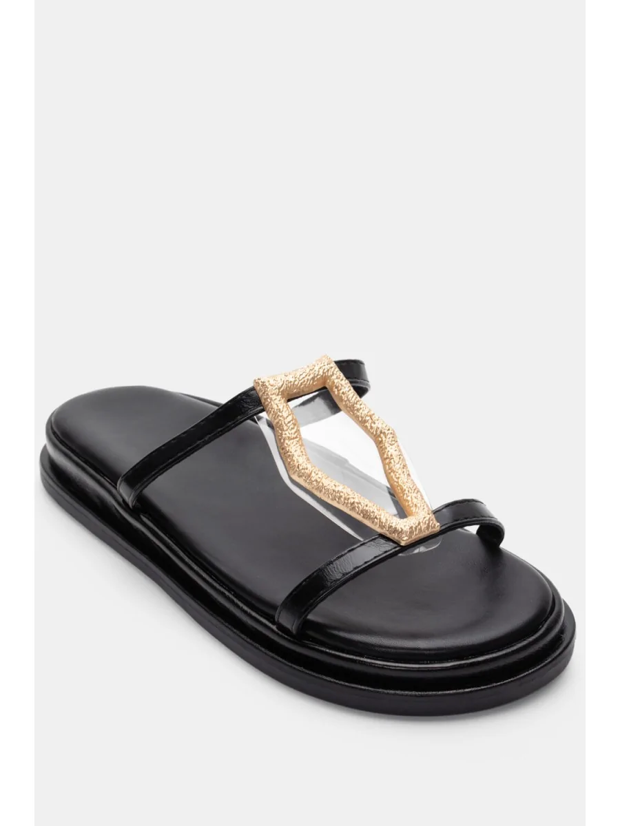 Sandalias con Detalle Dorado Pergusa Noir