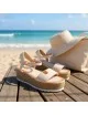 Sandalias de Plataforma y Esparto Caselle Beige