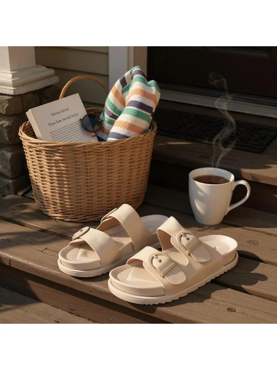 Sandalias con Hebillas Cesale Beige