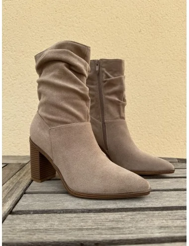 Botines con tacón Pieve khaki