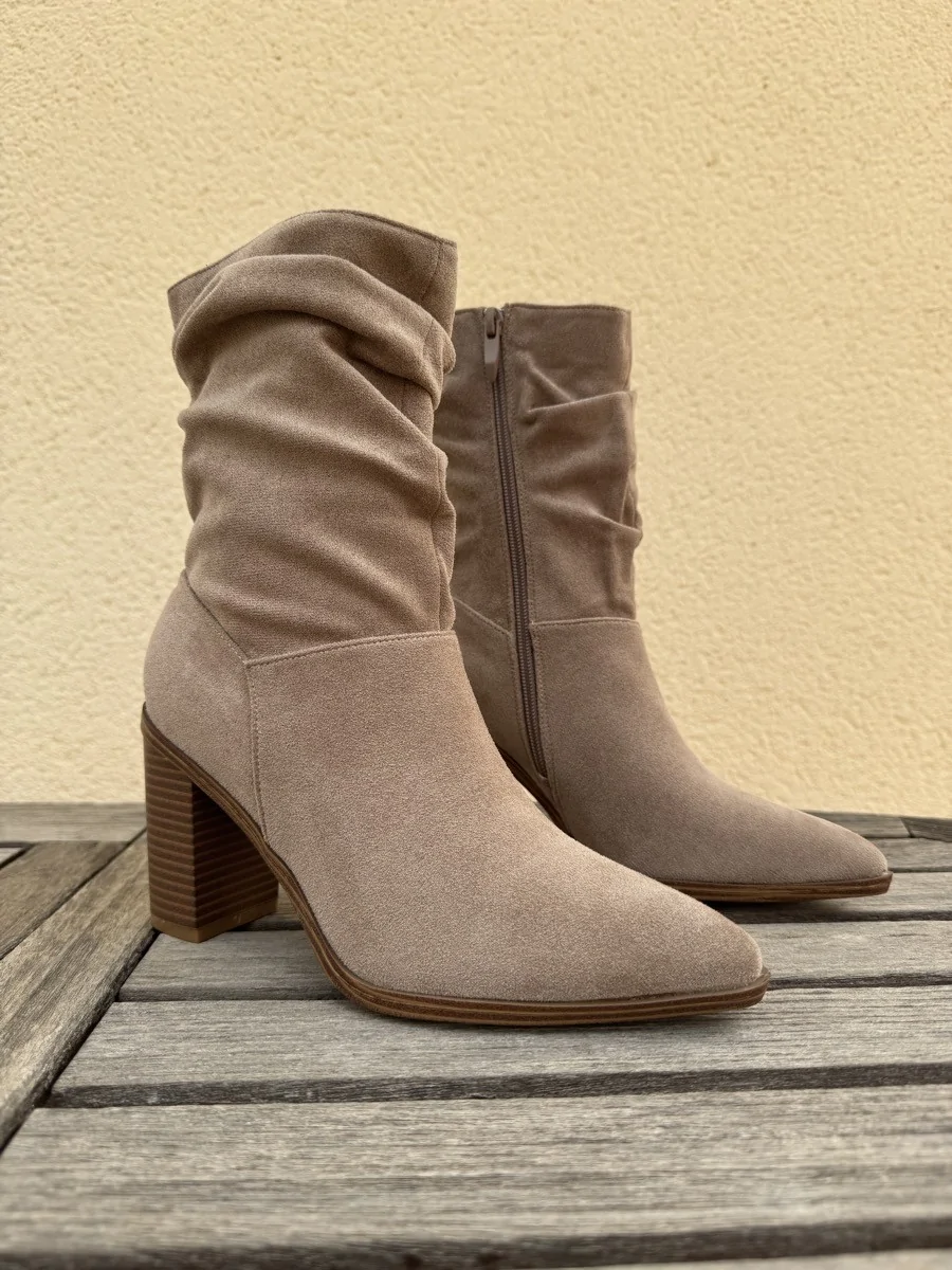 Botines con tacón Pieve khaki