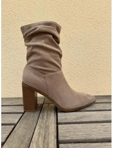 Botines con tacón Pieve khaki