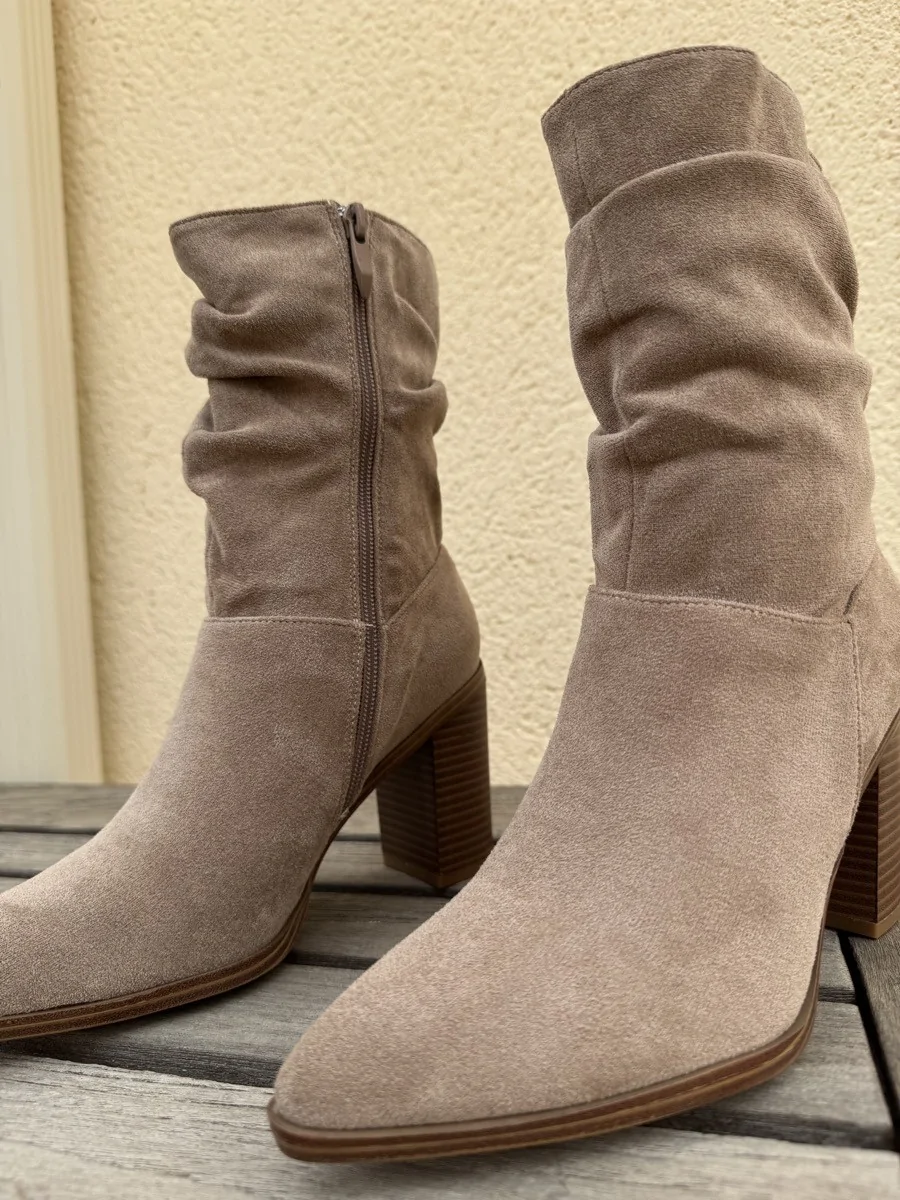 Botines con tacón Pieve khaki