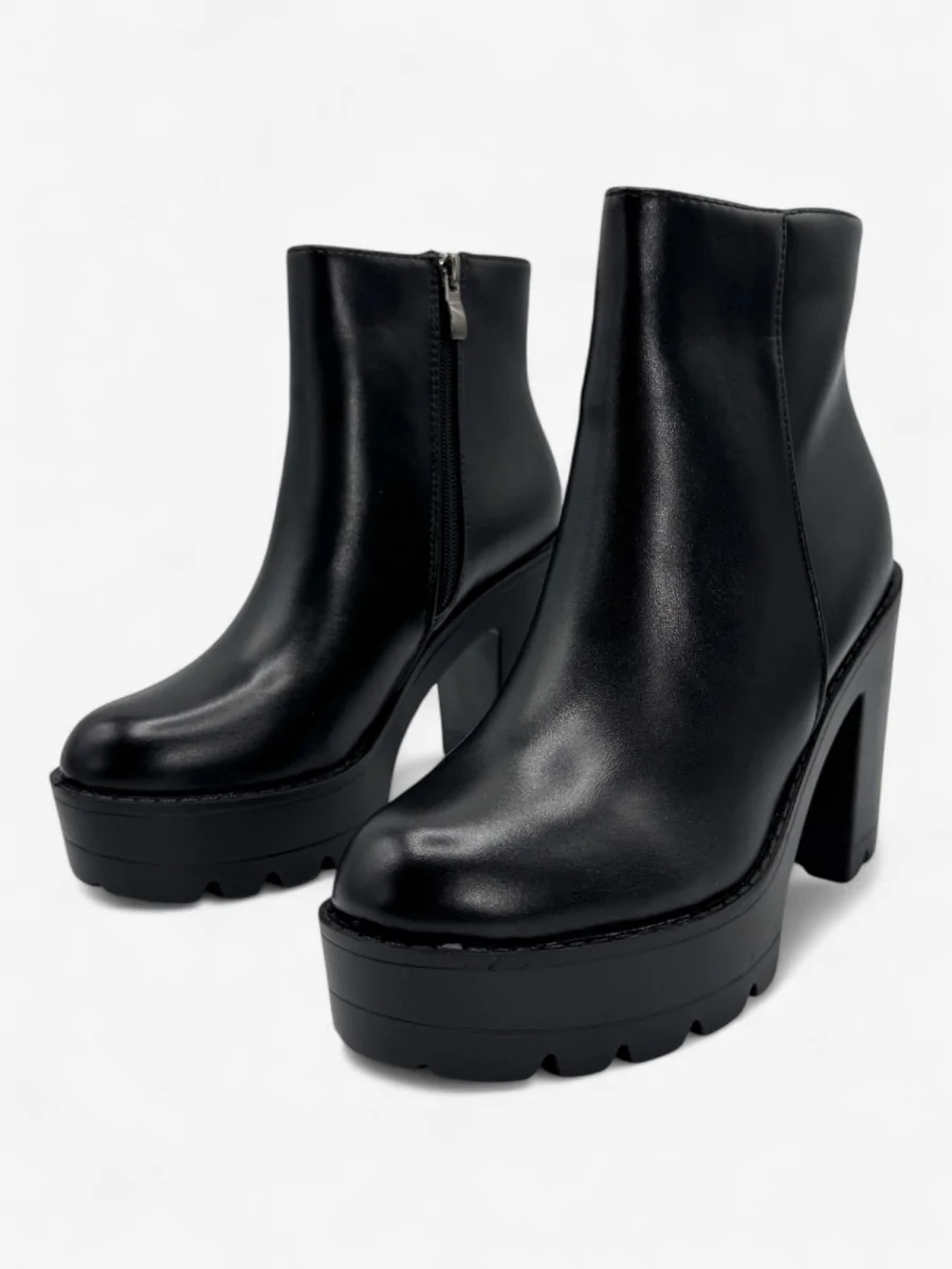 Botines con tacón y cremallera Sorana Noir