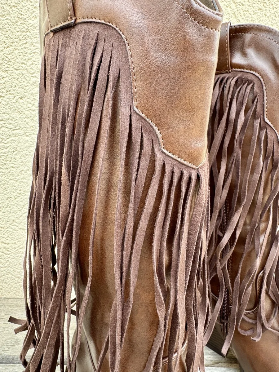 Botas Cowboy con Flecos Cisano Brown