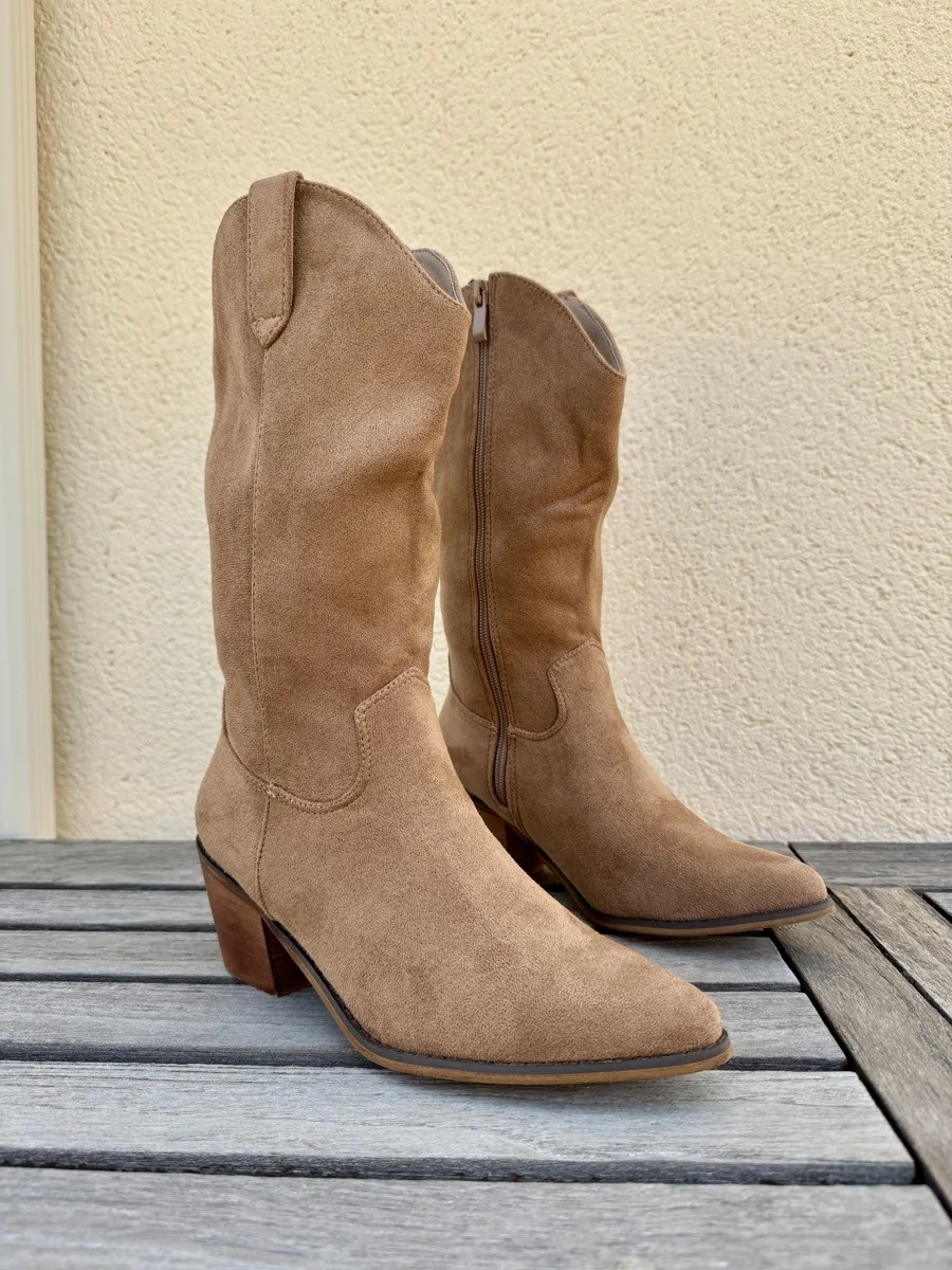 Botas Cowboy con tacón Mincio Khaki