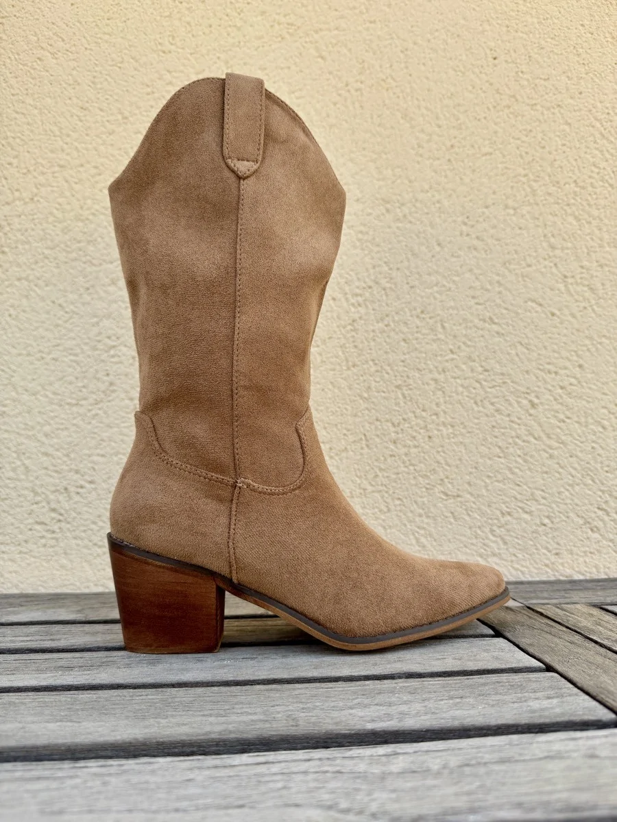 Botas Cowboy con tacón Mincio Khaki