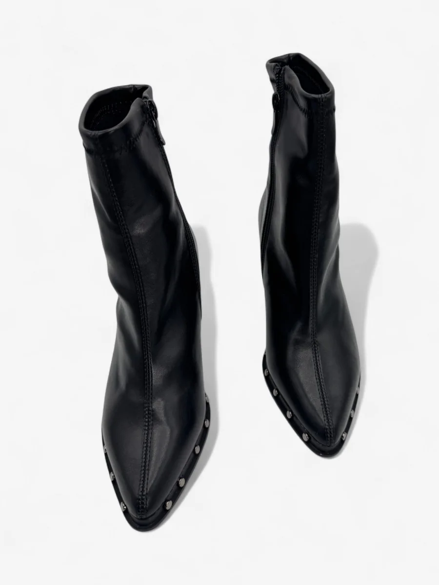 Botines Cowboy con Tacon y tachuelas Plateados Fiesse Noir