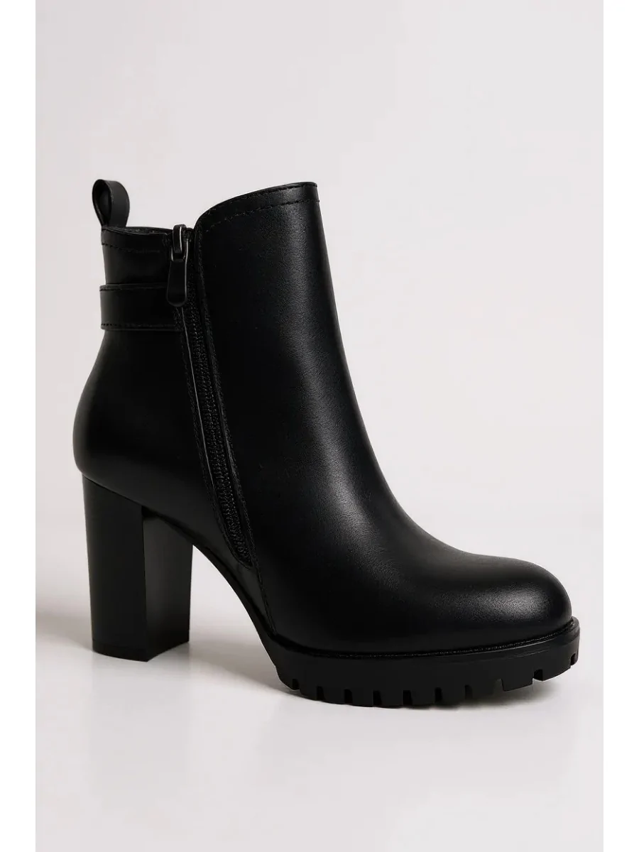 Botines de Tacon con Hebilla Prevalle Noir