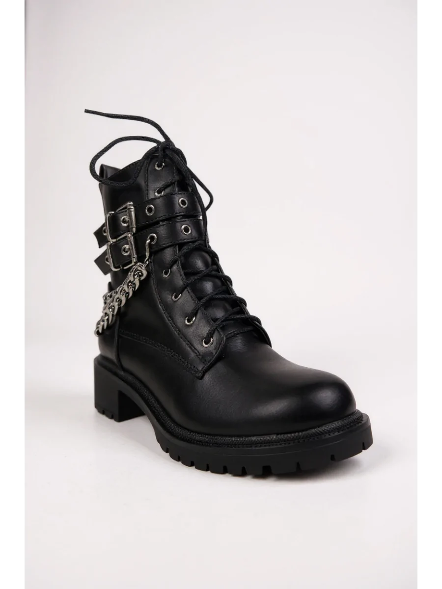 Botas Bikers con Doble Hebilla y Cadenas Canove Noir