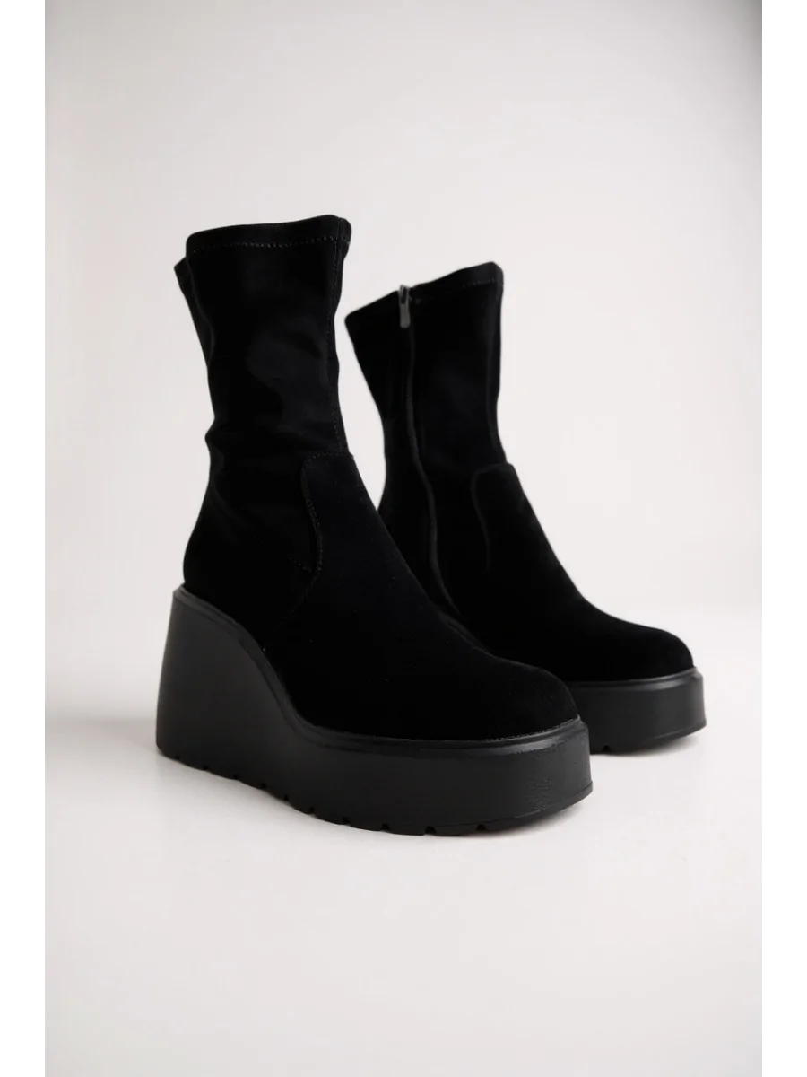 Botas con Plataforma Asuni Noir Ante