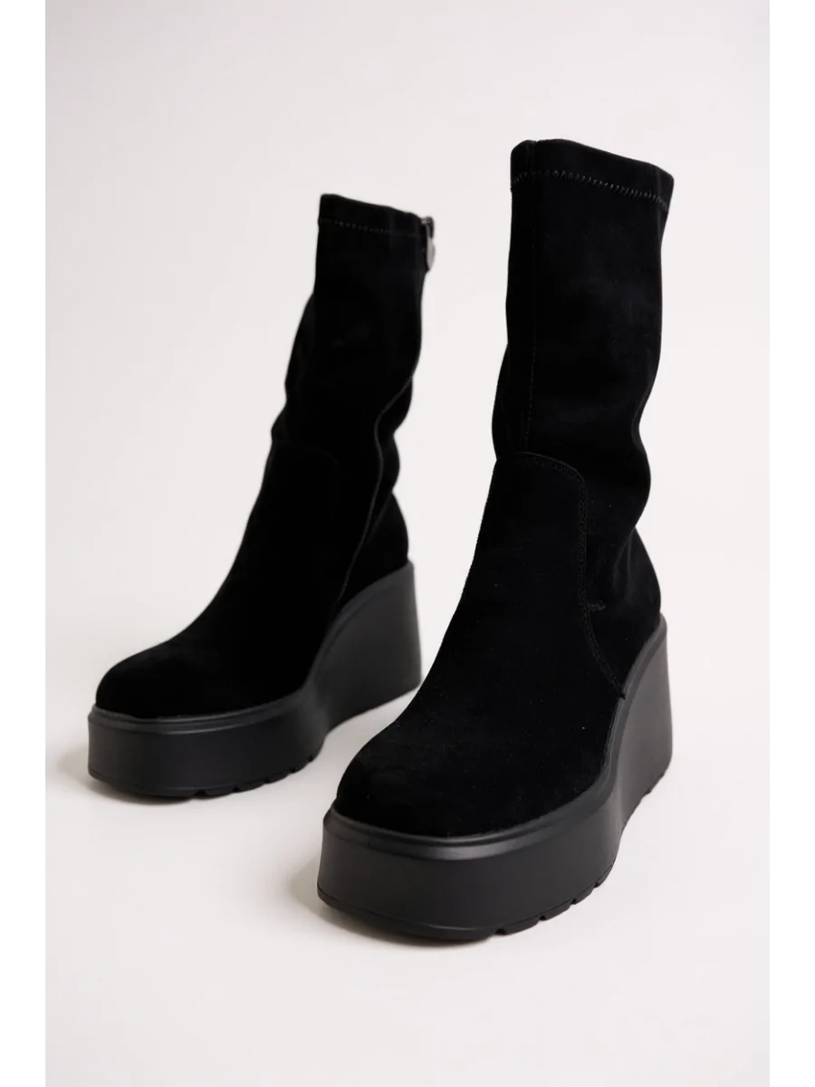 Botas con Plataforma Asuni Noir Ante