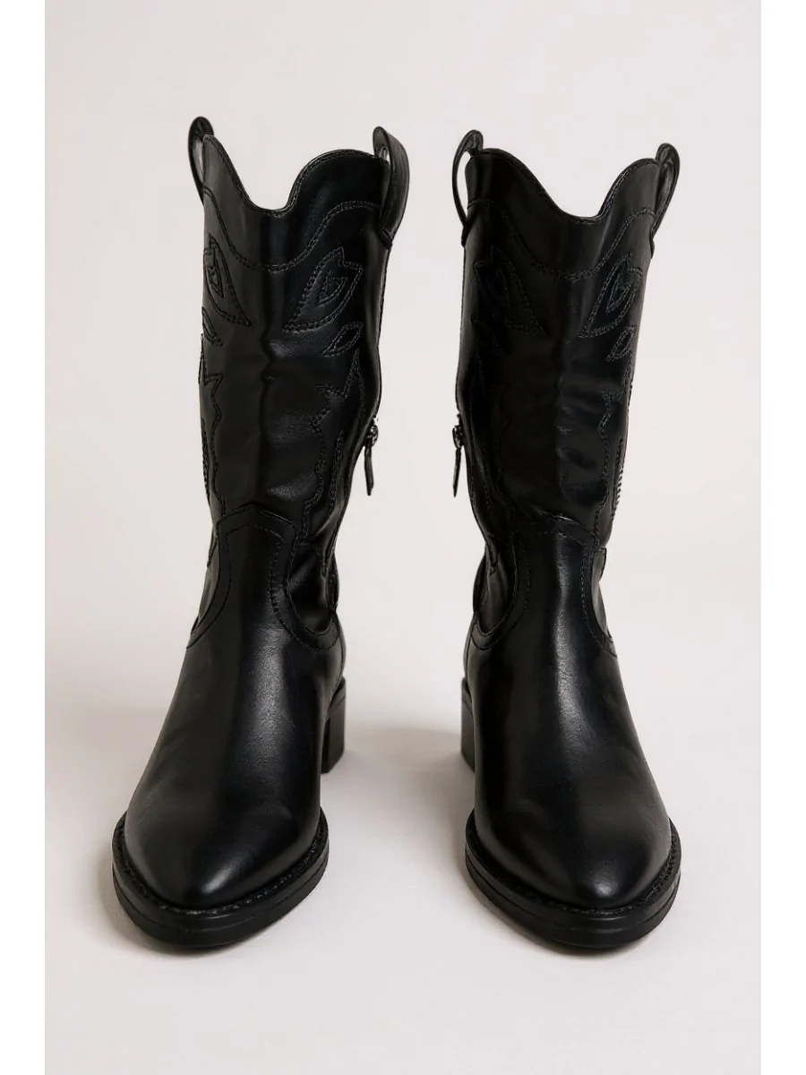 Botas Cowboy con Cremallera Piave Noir