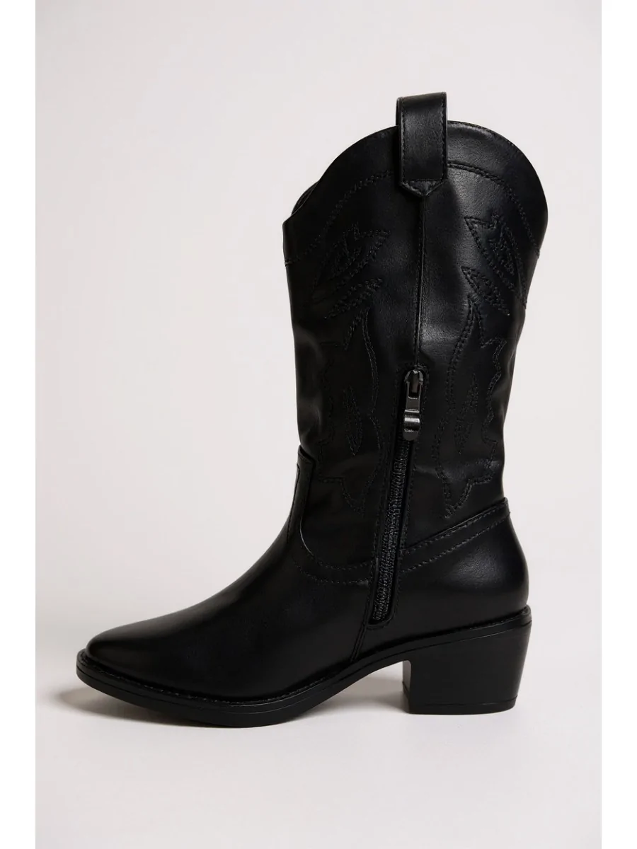 Botas Cowboy con Cremallera Piave Noir