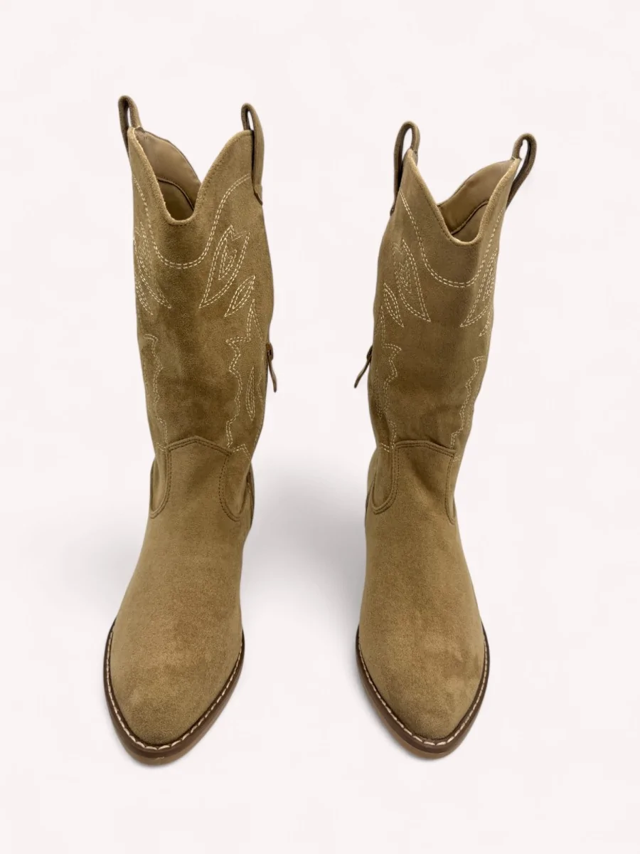 Botas Cowboy con Cremallera Piave Khaki