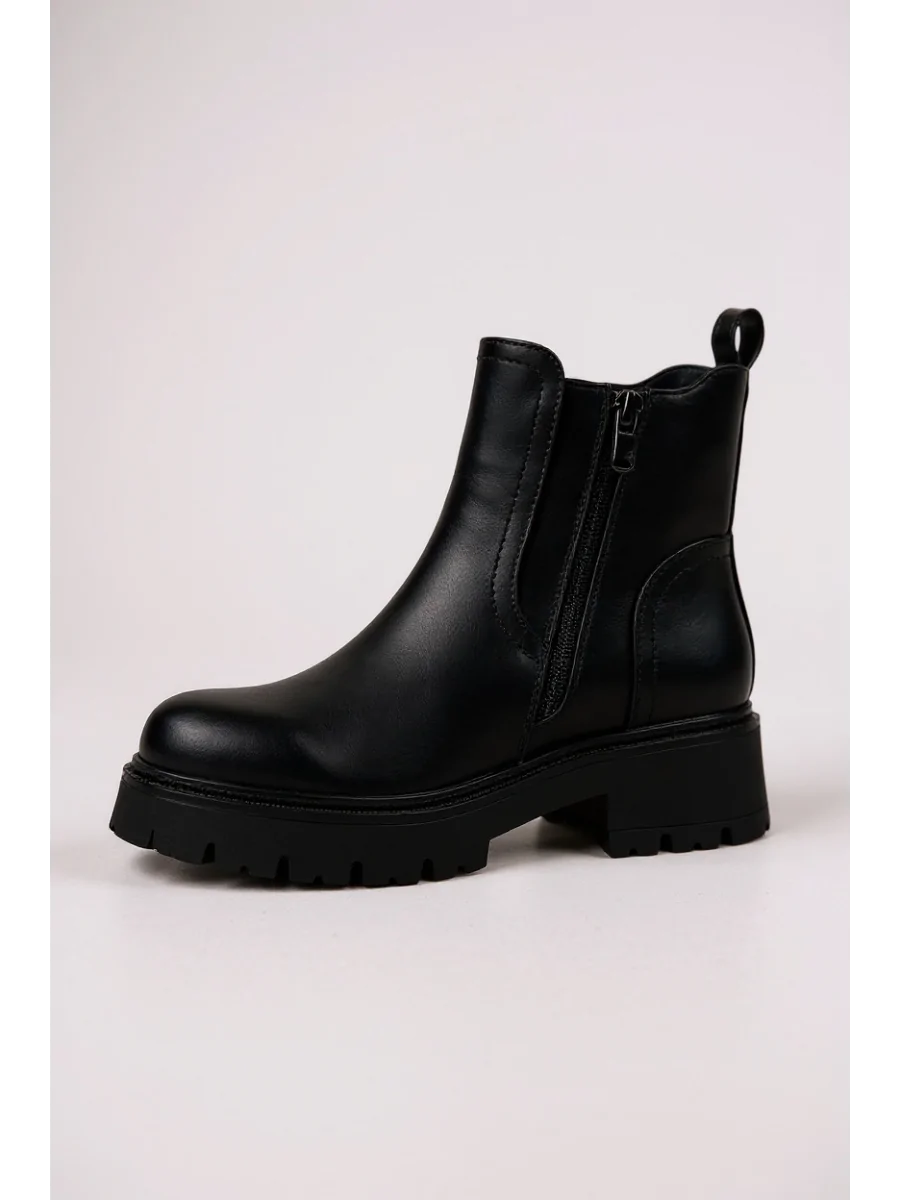Botas con Plataforma y Cremallera Enza Noir