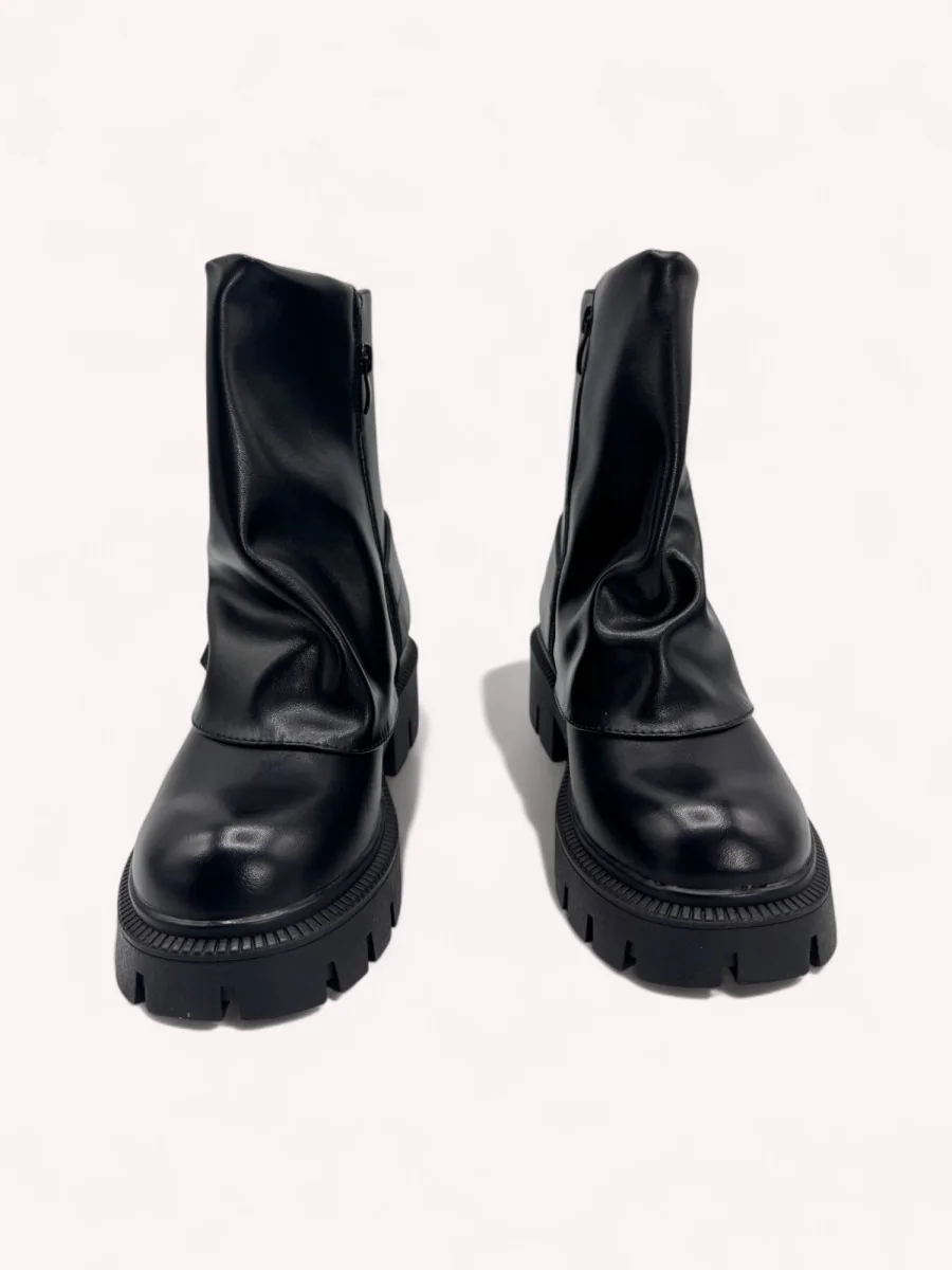 Botas con Hebilla y Tachuelas Plateadas Telve Noir