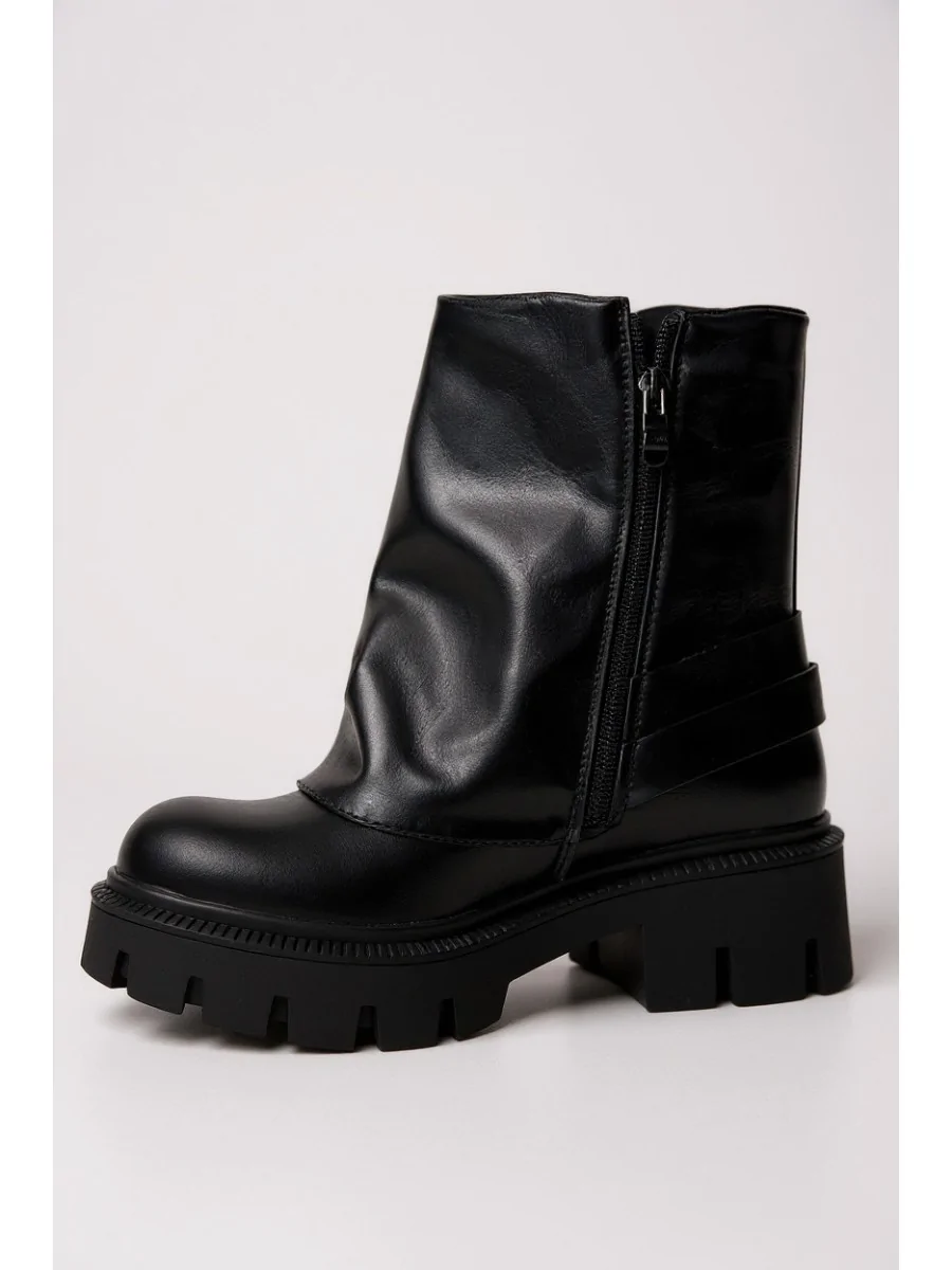 Botas con Hebilla y Tachuelas Plateadas Telve Noir