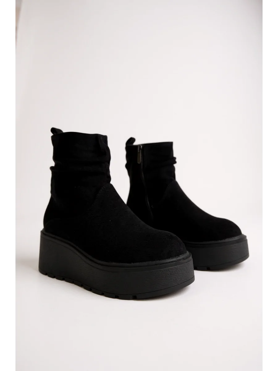 Botas de Ante con Plataforma Fosse Noir