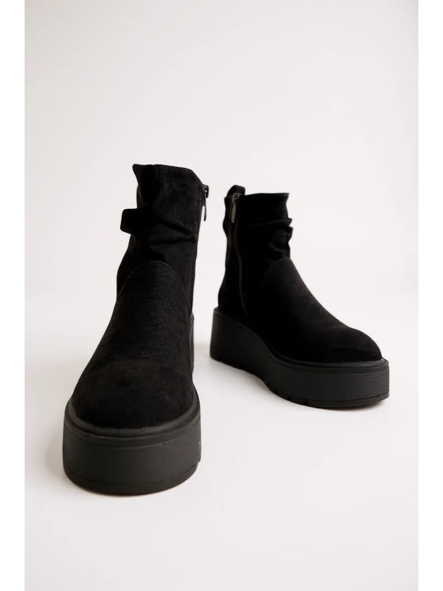 Botas de Ante con Plataforma Fosse Noir