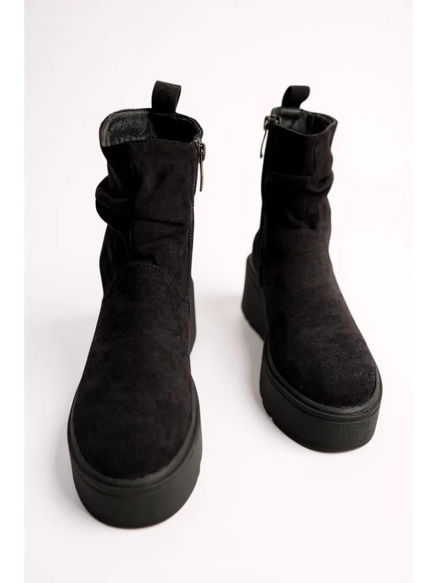 Botas de Ante con Plataforma Fosse Noir