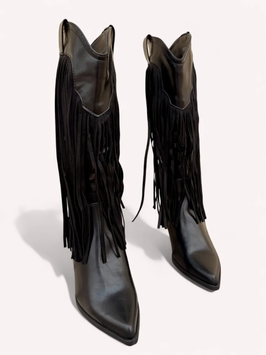 Botas Cowboy con Flecos Cisano Noir