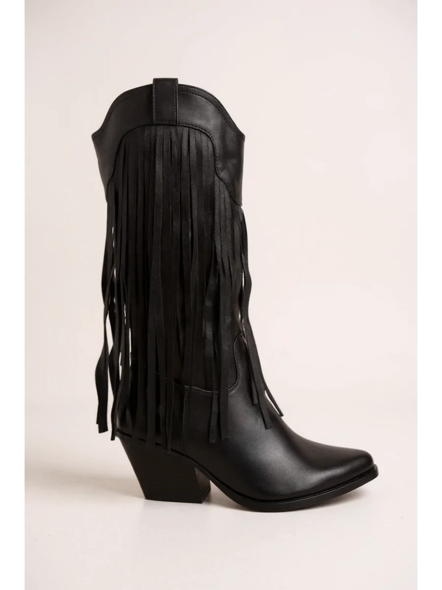 Botas Cowboy con Flecos Cisano Noir